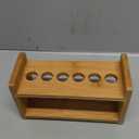 Lily's Home Bamboo Test Tube Vial Shot Glasses Holder Rack, Great as Pen Stand, Made from Bamboo with Built-In Handle, Rack Only, Glass Tubes NOT Included, 6 Tube Capacity (7/8" (22mm') Holes)