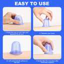 Silicone Cups for Cupping Therapy Included 4 Pcs Cups and 1 Pc Bag,Cupping Kit for Massage Therapy,Cellulite Reduction Vacuum Cup(Blue)