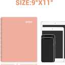 2 x 2026 Monthly Planner - Monthly Planner 2026, Jan. 2026 - Dec. 2026, 9" x 11", 12-Month Planner, Tabs & Pocket, Twin-Wire Binding - Rosy Pink