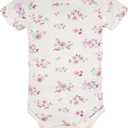 Gerber Unisex Baby 5-Pack Short-Sleeve Onesies (6-9 Months, Lavender Garden)