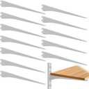 12 Pack Shelf Brackets for Twin Track System Adjustable Wire Shelf End Bracket Closet Organization Heavy Duty Shelf Track Locking Shelf Brackets (White, 11.8 inch)