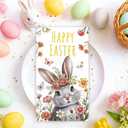 100 Pcs Happy Easter Bunny Napkins, Easter Disposable Paper Decorative Guest Napkins, Spring Bunny Rabbit Disposable Hand Towels for Lunch Dinner Kitchen Bathroom Party Table Decorations