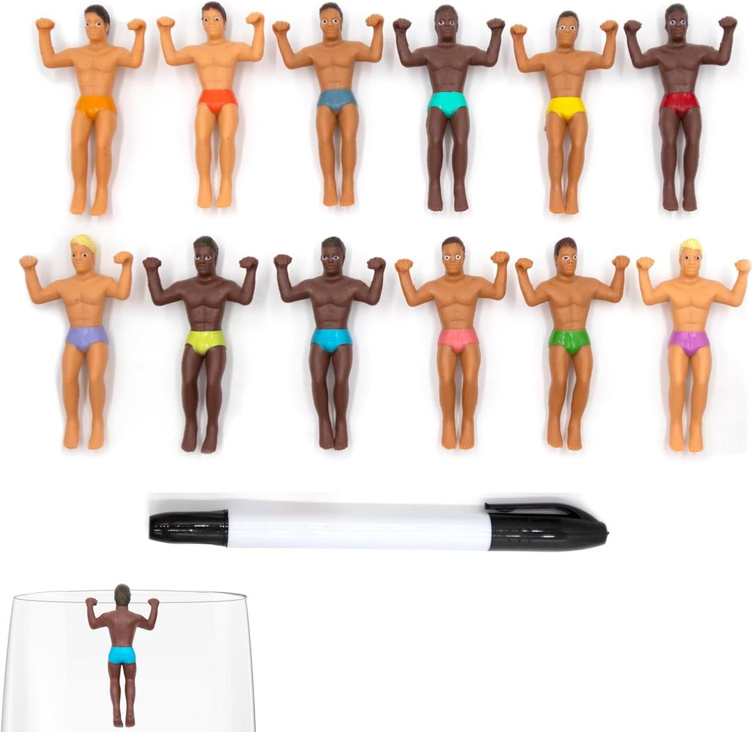 Drinking Buddies NPW Party Edition Drink Markers & Wine Glass Charms  Holiday Party Favour, Stocking Stuffer & Christmas Girls' Night Gift (12-Count, Pen Included)