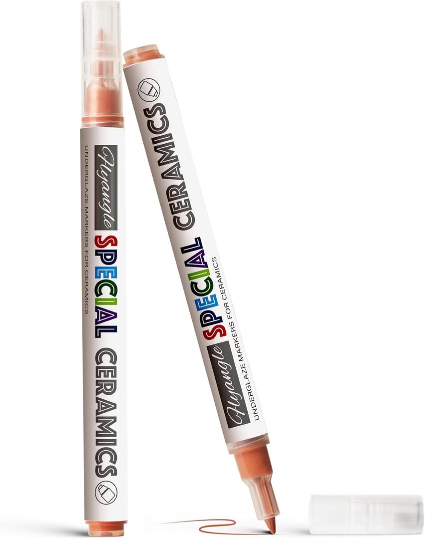 Underglaze Pen for Ceramics, Underglaze Marker for Pottery Glaze, Pottery Pen, Porcelain, and DIY Ceramic Decorating-RedClassic Hard Tip-1PK