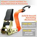 Ratchet Tie Down Strap 8-Pack 15 Ft - 500 lbs Load Cap with 1500 lbs Breaking Limit, Ohuhu Ratchet Tie Downs Logistic Cargo Straps for Moving Appliances, Motorcycle, Orange