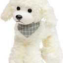 Plush Poodle Dog Puppy Stuffed Animals Toys Dolls Kids Gifts 9 Inches (White)
