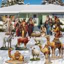 Kigley 15 Pcs Christmas Outdoor Nativity Set Large Outdoor Yard Signs 4 ft Holy Family Outdoor Decorations Nativity Lawn Signs Nativity Holiday Yard Display for Xmas Outdoor Home Decorations