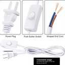 10 Packs Lamp Cord Set with Plug and Switch Pure Copper Extension Lamp Switch Cord Replacement Stripped Ends Ready for Wiring,110-220v, 50w, 6 Feet/1.8m, White