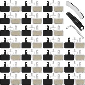 25 Pairs Bike Brake Pads, Bicycle Disc Brake Pads Compatible with TRP Tektro Shimano, Mt200 M355 M446 M447 M315 M365 Mt500, MTB Bicycle Disc Ebike Brake Pads with Installation Tools
