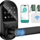 Smart keypad Door Lock with Handle，Fingerprint Keyless Entry Digital Lock with Built-in doorbell for Front Door, Bedroom, biometric Door knob, with Gateway Remote APP Control