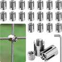 20pcs 1/8" Cable Cross Clamps, T316 Stainless Steel Cross Cable Clamps for 3mm Wire Rope or Rod Fittings, No Drilling Clips for Wire Trellis Kits (Invisible)