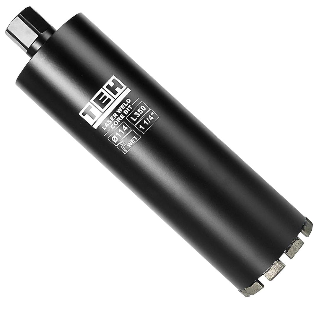 4-1/2 Inch Wet Diamond Core Drill Bit, 1-1/4" Thread, 14" Drilling Depth, Fast-Cutting Hole Saw for Reinforced Concrete, Block & Hard Masonry