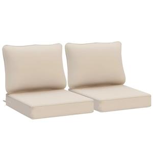 AAAAAcessories Outdoor Deep Seat Cushions, Waterproof, Fade-Resistant Patio Furniture Replacement Cushions, 24" x 24" x 5", Set of 2, Beige