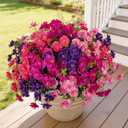 Lnoicy 16 Bundles Realistic Artificial Camellia Flowers for Outdoor, UV Resistant Faux Lifelike Fake Flowers for Home Decor, Wedding, CenterpiecePurple/Magenta/Rose Red/Pink