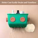 Bath Toy Storage Organizer Basket, 3 Pack Cute Robot Bathtub Shower Toy Organizer, Wall Mounted Hanging Bath Toy Holder with Hooks, for Tub Laundry