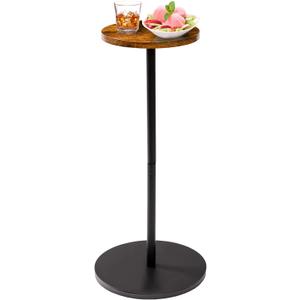 Space-Saving Pedestal Martini Cocktail Table - Small Round Accent Table for Living Room & Bedroom