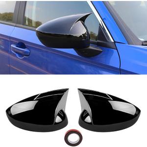 Moonlinks Compatible with 2022 2023 2024 2025 2026 Honda Civic Side Ox Horn Mirror Cover Overlay,Glossy Black LH & RH Side Door Exterior Rearview Mirror Cap Trim for 11th Gen Civic (1 Pair)
