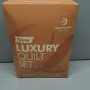 Max Oversized California King Quilt Set  112"x106" Soft Washed 3-Layer Lightweight Bedspread with Multi-Lock Quilting, Minimalist Nordic Bedding, All-Season Quilt Set (1 Quilt + 2 Pillow Shams) Blue