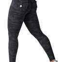YEOREO CoreFlex Leggings with Pockets for Women Charm Scrunch Workout Leggings V Cross Waist Butt Lifting Gym Yoga Pants, Extra Large, Black Camo