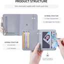 POIUGOYA Slim Wallet for Women,RFID Blocking Bifold Credit Card Holder with Zipper Coin Pocket,ID Window,Keychain (2A-PU Leather-Gray)