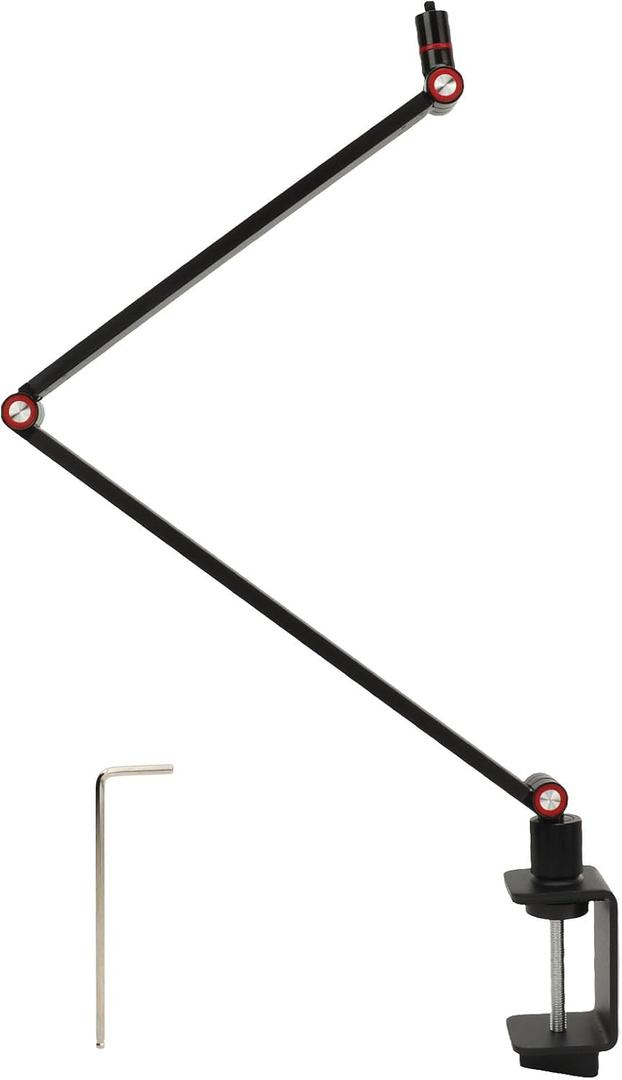 Desktop Projector Stand, Rotatable Foldable Mini Design, Alloy Steel Material, 1/4in Screw for Camera Projector, High Strength Clamp, 360 Adjustable Arm, Load 4.4lb,