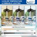 Depuley Outdoor Ceiling Fan with Light: 20" Outdoor Hanging Gazebo Fans with Lights and Remote App Control - Waterproof Plug in Caged Fan for Patio Pergola Porch Canopy Black Walnut