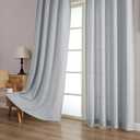 OVZME Grey Curtains 54 Inch Length 2 Panels Set, Light Filtering Textured Faux Linen Fabric Window Curtains for Bedroom, Rod Pocket Modern Drapes for Living Room Basement, 2x42Wx54L Inches