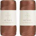 Sensy Premium 2 Pack of 2mm 251 Yards Polyester Rope 100% Polypropylene Cord Macrame Cord 2mm Crochet Bag Cord Macrame Rope Crochet Thread Gift for Knitter (Copper)