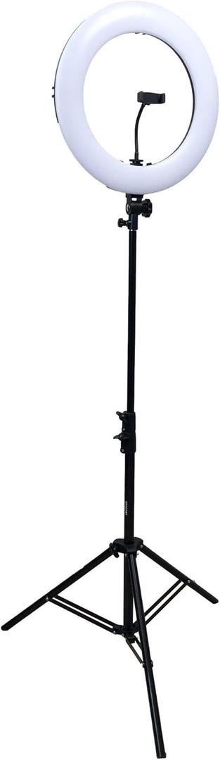 Dracast Halo Plus Series LED180 | 18" Dimmable LED Video Ring Light Kit with Phone Holder and Light Stand | Bi-Color 3200K-5600K | Remote Control | Zoom Video Conference Lighting, YouTube, Live Stream
