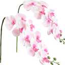 Floroom 2pcs Faux Phalaenopsis Orchid Fake Artificial Flower with Stems, Real Touch Large Blooms 40 Inch for DIY Bouquets, Wedding Centerpieces & Home Decor, Pale Pink