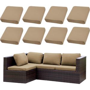 Outdoor Cushion Covers Set,8PCS Patio Furniture Couch Seat Slipcovers, Replacement for Sofa Sectional Chair(CoverOnly)