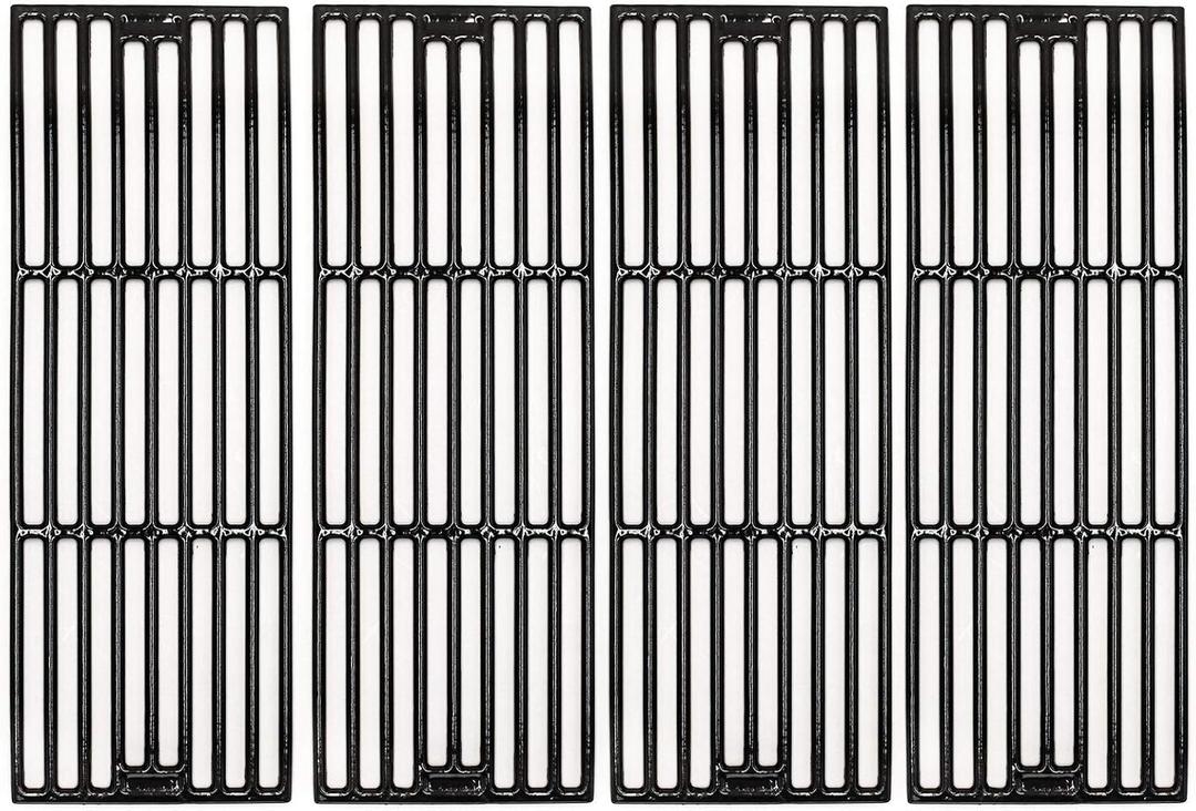Hongso Porcelain Coated Cast Iron Grill Grid Grates Replacement for Chargriller Models 2121, 2123, 2222, 2828, 3001, 3030, 3725, 4000, 5050, 5252, 5650,9020. Set of 4
