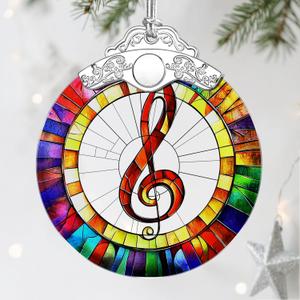 2 x Musical Ornament, Stained Glass Christmas Decorations, Christmas Ornaments for Tree, Holiday Ornament, Gifts for Musical Lovers, Holiday Party Gifts, Gift Ideas & Xmas Gift
