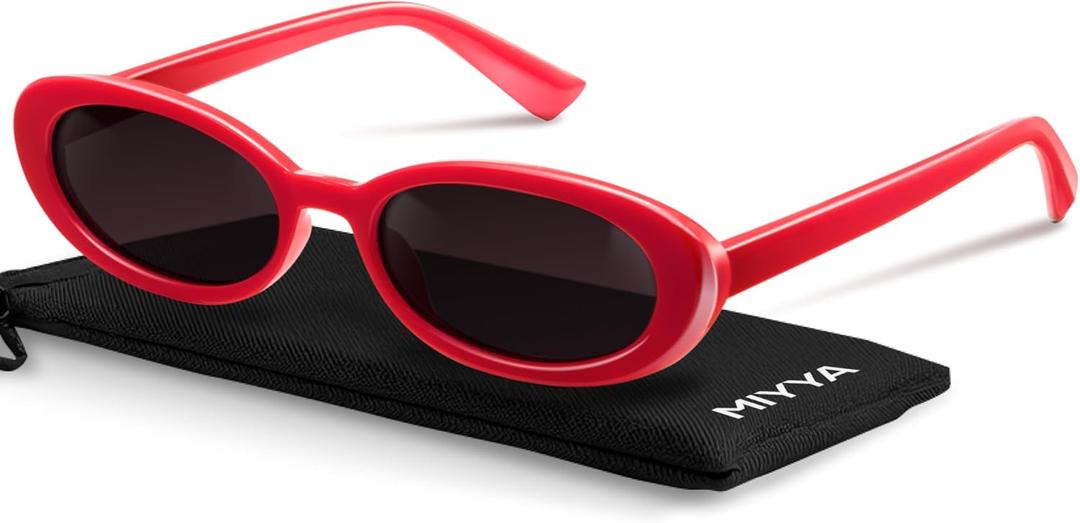 miyya Trendy Polarized Sunglasses Women, Oval Sunglasses for Women Men, Retro Sun Glasses for Women 2024, UV Protection (Mandy Dark/Dark Violet)