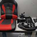 Dkeli Gaming Chair Office Chair Desk Chair Ergonomic High Back Computer Chair with Lumbar Support Flip-up Arms Headrest PU Leather Swivel Task Chair (Red)