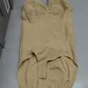 BRABIC Bodysuit Shapewear for Women Tummy Control Panties Seamless Sleeveless Tops V-Neck Camisole Jumpsuit (Beige Brief, Medium/Large)
