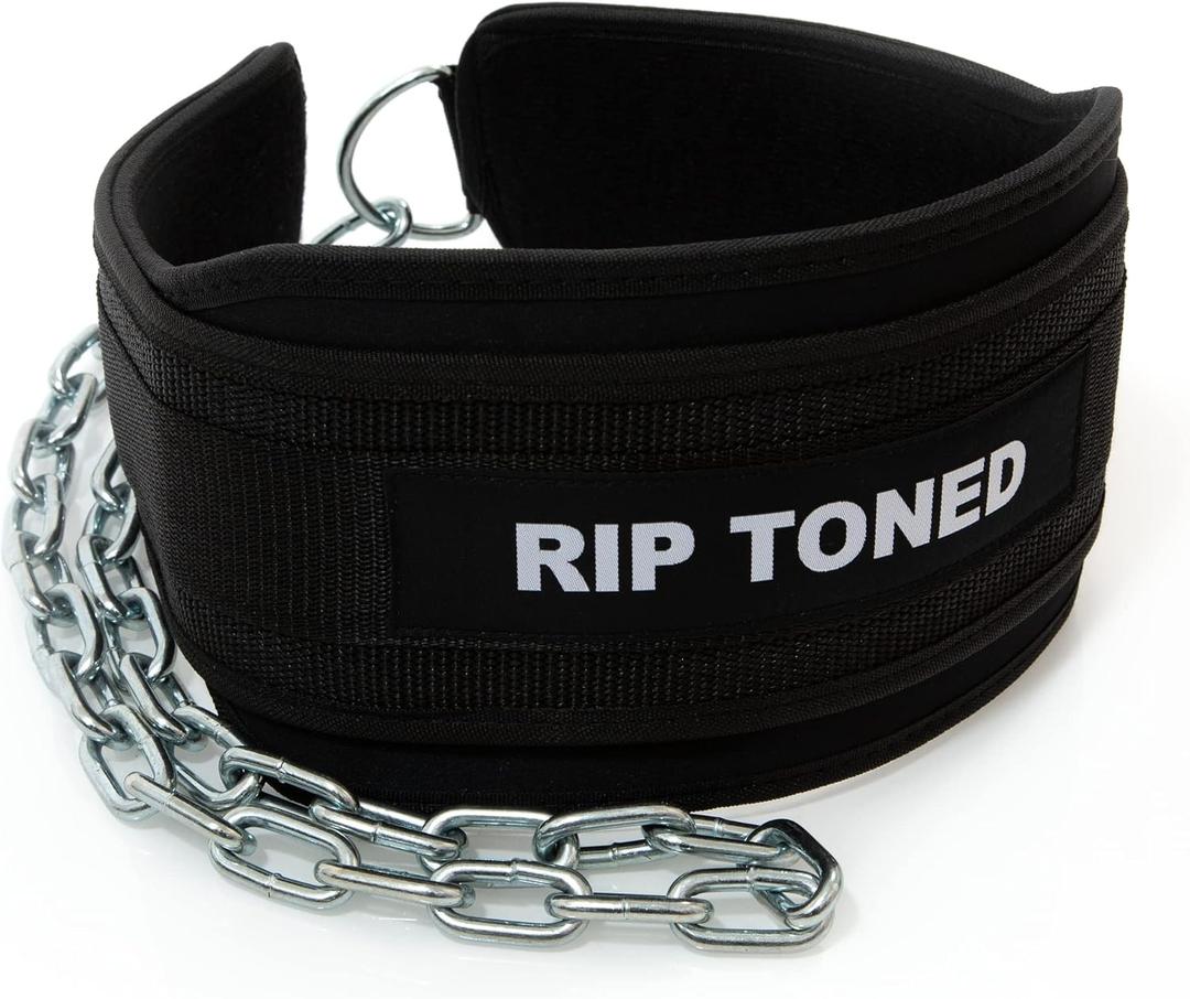 Rip Toned Dip Belt for Weight lifting, Pull Ups, Dips, Chin Ups - 36" Heavy Duty Steel Chain - Weight Belt with Chain for Weight Lifting, Powerlifting, and Strength Training (Black)