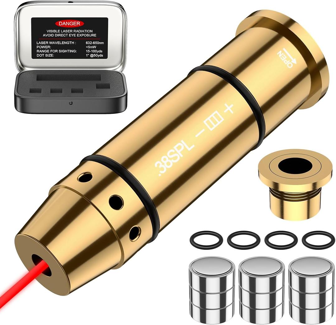 38SPL/.357mag Laser Training Cartridge for Dry Fire Training System Dry Fire Practice and Shooting Training with 3 Set Batteries