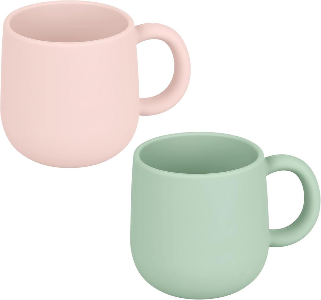 Pack of 2 Silicone Drinking Mug Cup for Toddler Kids and Children (Color 5)
