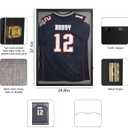 IHEIPYE Large Jersey Frame Display Case Lockable, Sport Jersey Shadow Box with 98% UV Protection Acrylic and Hanger for Baseball Basketball Football Soccer Hockey Sport Shirt and Uniform, Linen Black