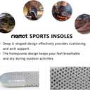 2 x riemot Men's Shoe Insoles Breathable Honeycomb Sport Shoe Insoles Cushioning Shoe Inserts Replacement Innersoles for Water Shoes Sneakers Work Shoes Grey US9/ EU42