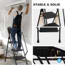 LEADALLWAY 3 Step Ladder with Handrails 330lbs Capacity