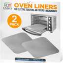 Toaster Oven Liners for Bottom of Oven (2 Pack) Reusable Non-Stick Heat Resistant Toaster Liners, Compatible with Ninja, Cuisinart, Emeril Lagasse & More, Toaster Mat, 12"x12" (Silver)