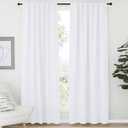 NICETOWN 50% Blackout Curtain Panels - (White Color) W52 x L72, 2 Pieces, Window Treatment Drape Panel for Dining Room