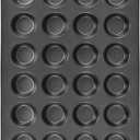 HONGBAKE mini muffin pan nonstick 24, Cupcake Tin for Baking, Commercial Small Cup Cake Tray for Cheesecake, 1.8dia, Heavy-duty, Gray