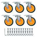 Upgraded Caster Wheels for Mechanic Creepers Wheels Replacements, Quality Replacement Parts Fit for 36'' - 40'' Plastic Creeper, Wheel Size: 3 inch in Diam., Plate Hole Picth: 2 inch, Pack of 6