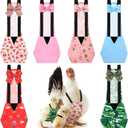 6 Pcs Washable Chicken Diapers Reusable Pet Diaper with Bow Tie for Pet Ducks Hens Goose Clothes Poultry Nappies Waterproof Adjustable for Hen Rooster Chicken(Cute,M)