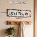 Love You Bye Vintage Metal Wall Sign, 16×4 Inch Aluminum Rustic Wall Plaque, Retro Greenery Style Farmhouse Wall Art, Hanging Decor for Hallway Door Kitchen Bar Bedroom Office, Housewarming Gift (2pcs)