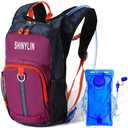 Shinylin Kids Hydration Backpack with 1.5L Water Bladder Hiking Backpack Lightweight for Boys or Girls Children Biking Climbing Running Cycling