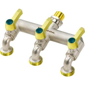 TSGOHNL 3-Way Heavy Duty Brass Outdoor Faucet, Frostproof Garden Faucet, NPT 1/2 Male Inlet and GHT 3/4 Outlet, Nickel-Plated, Rustproof Horizontal Large Pitch Faucet